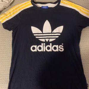 Blue and yellow woman’s adidas t-shirt
